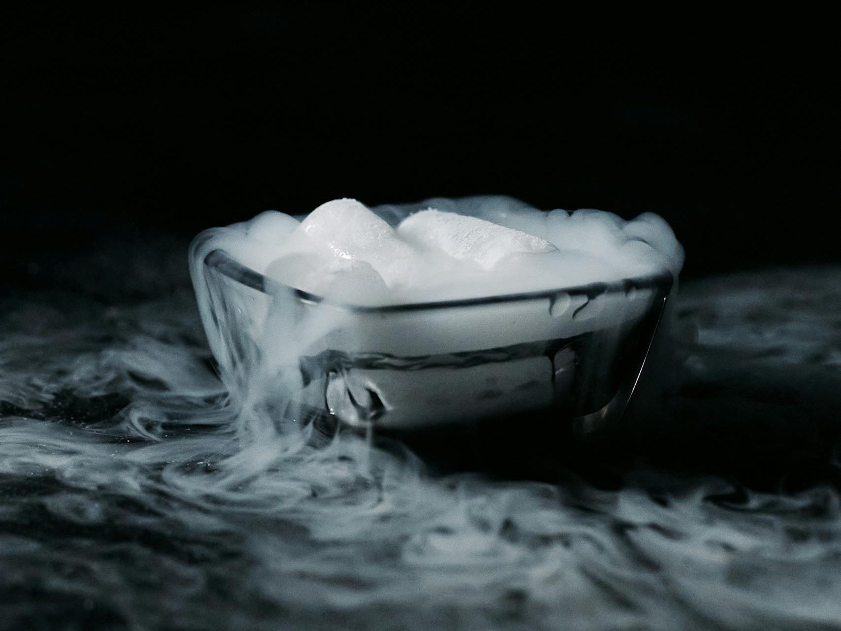 White Smoke in a Glass Container