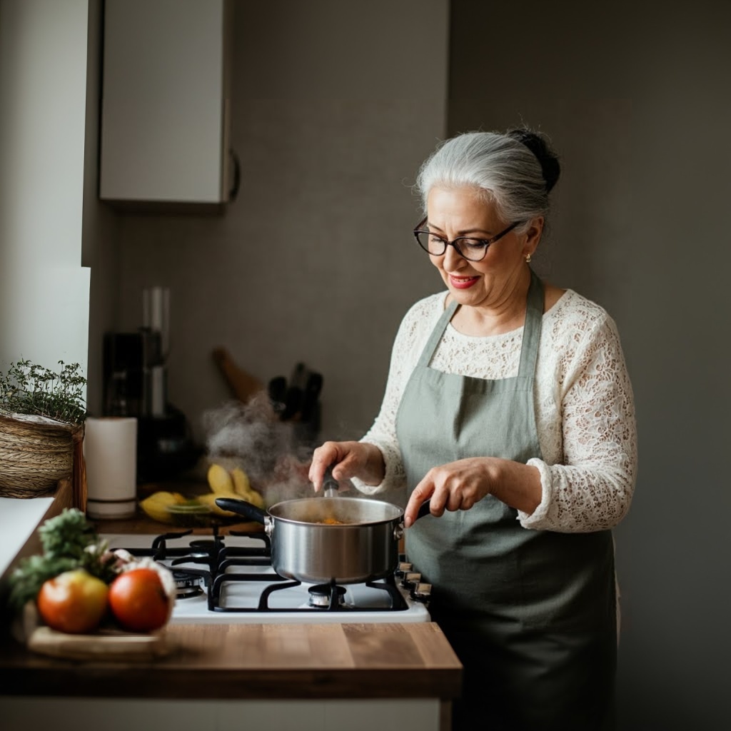 Grandma,Old,But,Very,Modern,Looking,Woman,With,Gray,Hair