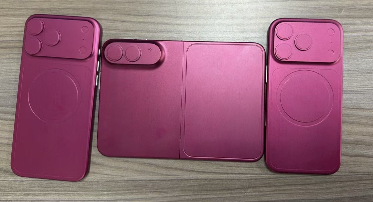 Apple’s iPhone Fold Surfaces in Leaked Dummy Unit Photos Next to iPhone 18 Pro