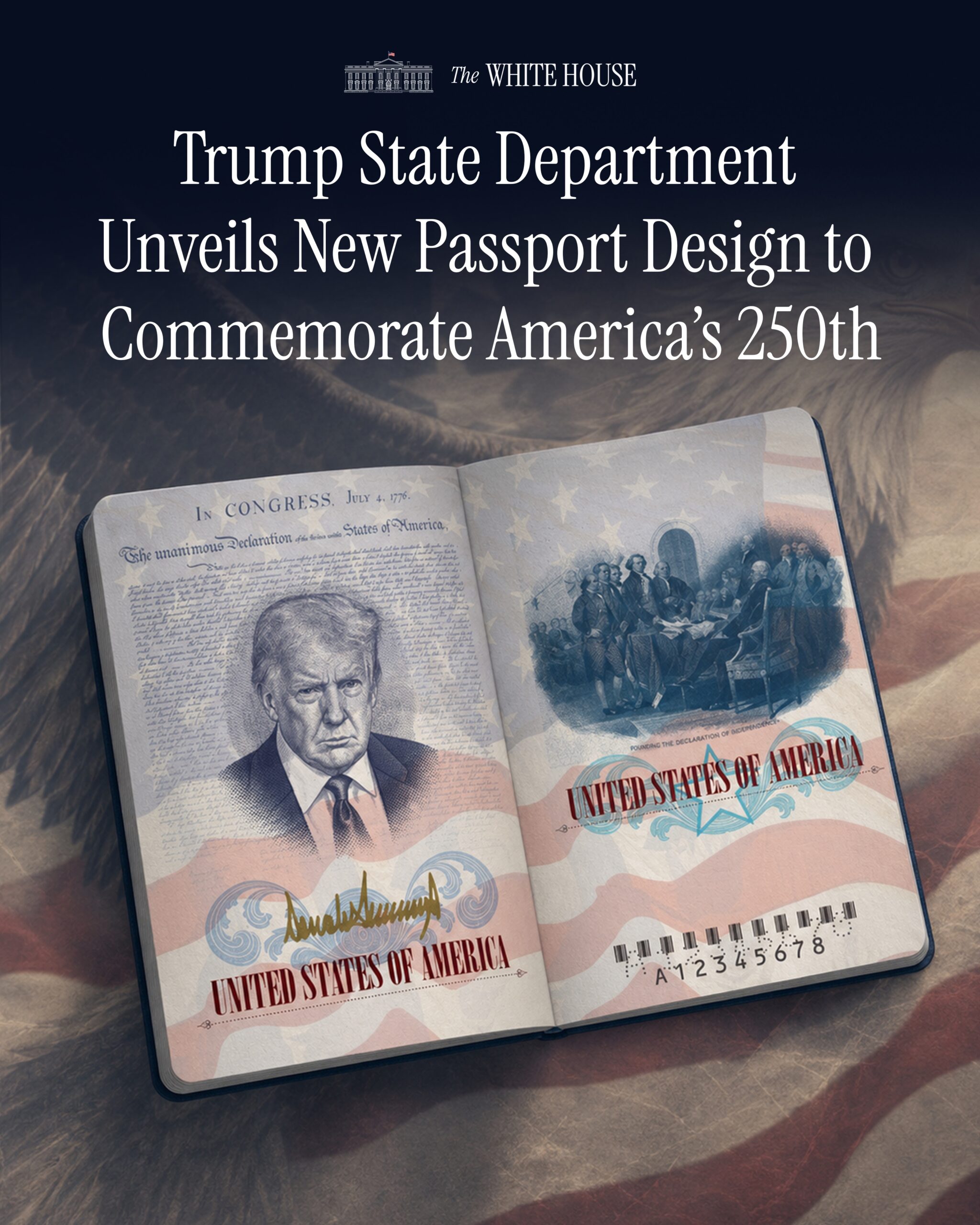 State Department Confirms Limited-Edition America 250 Passports Will Feature President Trump’s Portrait