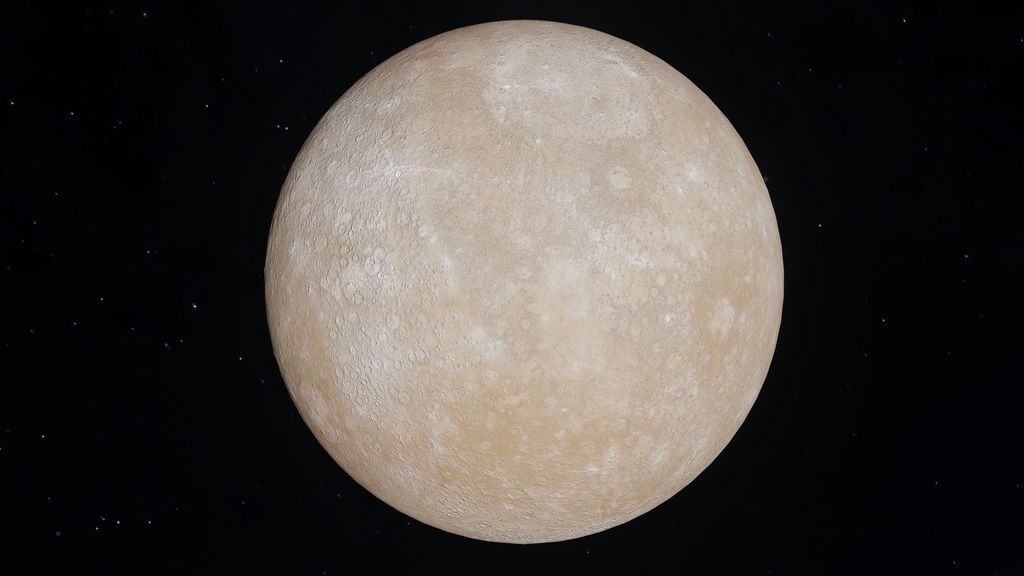 Detailed view of Mercury, showcasing the planet's surface in outer space.